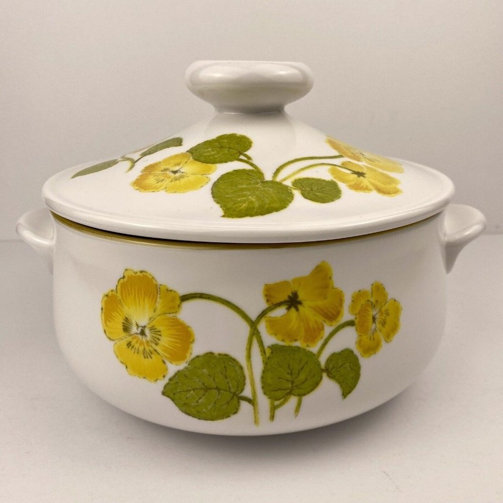 Noritake Progression Flower Time casserole with lid, 2.5 QT vintage 1970s